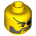 LEGO Geel Ace Speedman Diver Hoofd (Veiligheids Stud) (88932 / 95506)