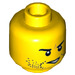 LEGO Yellow Agent Jack Fury Minifigure Head (Recessed Solid Stud) (3626 / 18199)