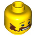 LEGO Yellow Alien Conquest Farmer Head (Recessed Solid Stud) (14429 / 96161)