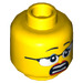 LEGO Yellow Alien Conquest Reporter Head (Recessed Solid Stud) (3626 / 96233)