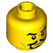 LEGO Yellow Arabian Knight Minifigure Head (Recessed Solid Stud) (3626 / 27459)