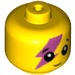 LEGO Geel Baby Hoofd met Roze Lightning Bolt met nek (33464 / 65787)