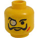 LEGO Geel Baron Von Barron Hoofd (Veiligheids Stud) (3626)