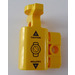 LEGO Yellow Beam 1 x 3 with Shooter Barrel with Black &#039;CAUTION&#039; and Triangles on each side Sticker (35456)