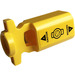 LEGO Yellow Beam 1 x 3 with Shooter Barrel with Black &#039;CAUTION&#039; and Triangles Sticker (35456)