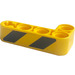 LEGO Yellow Beam 2 x 4 Bent 90 Degrees, 2 and 4 holes with Danger Stripes (Left) Sticker (32140)