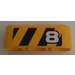 LEGO Yellow Beam 3 with 8 and hazard stripes Sticker (32523)