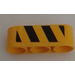 LEGO Yellow Beam 3 with hazard stripes Sticker (32523)