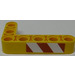 LEGO Yellow Beam 3 x 5 Bent 90 degrees, 3 and 5 Holes with Red and White Danger Stripes (Left) Sticker (32526)