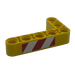 LEGO Yellow Beam 3 x 5 Bent 90 degrees, 3 and 5 Holes with White Danger Stripes Right Side Sticker (32526)