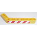LEGO Yellow Beam Bent 53 Degrees, 3 and 7 Holes with Red and White Danger Stripes (left) Sticker (32271)