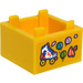 LEGO Geel Doos 2 x 2 met Roller Skates Sticker (2821)