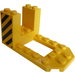 LEGO Geel Beugel 4 x 7 x 3 met Zwart en Geel Danger Strepen aan Both Zijkanten Sticker (30250)