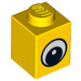LEGO Jaune Brique 1 x 1 avec Eye avec une tache blanche sur la pupille (3005)