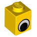 LEGO Geel Steen 1 x 1 met Eye zonder vlek op pupil (48421 / 82357)