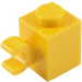 LEGO Gelb Backstein 1 x 1 mit Horizontaler Clip (60476 / 65459)