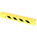 LEGO Geel Steen 1 x 10 met Warning Strepen Zwart/Geel Sticker (6111)
