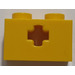 LEGO Geel Steen 1 x 2 met As gat (+ opening en noppenhouder aan de onderkant) (32064)