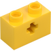 LEGO Żółty Cegła 1 x 2 z Otwór na oś (Otwarcie „X”) (32064)