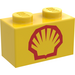 LEGO Giallo Mattoncino 1 x 2 con Shell logo (Grande) (3004)