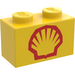 LEGO Gelb Backstein 1 x 2 mit Shell Logo (Groß) (3004)