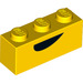 LEGO Gelb Backstein 1 x 3 mit Schwarz semi-Kreis (3622)