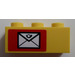 LEGO Yellow Brick 1 x 3 with Mail Envelope (Left) Sticker (3622)
