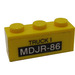 LEGO Yellow Brick 1 x 3 with &#039;TRUCK 1&#039; and &#039;MDJR-86&#039; Sticker (3622)