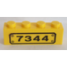LEGO Yellow Brick 1 x 4 with &#039;7344&#039; Sticker (3010)