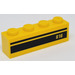 LEGO Yellow Brick 1 x 4 with &quot;816&quot; and Back Stripes Sticker (3010)