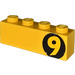 LEGO Jaune Brique 1 x 4 avec &quot;9&quot; Droite Autocollant (3010)