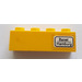 LEGO Jaune Brique 1 x 4 avec &quot;Basel / Hamburg&quot; Autocollant (3010)