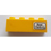 LEGO Yellow Brick 1 x 4 with &quot;Basel / Hamburg&quot; Sticker (3010)