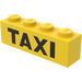 LEGO Yellow Brick 1 x 4 with Black &quot;TAXI&quot; (3010)