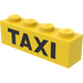 LEGO Yellow Brick 1 x 4 with Black &quot;TAXI&quot; (3010)