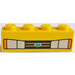 LEGO Yellow Brick 1 x 4 with Car Headlights and Blue Oval (3010)