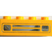 LEGO Yellow Brick 1 x 4 with Chrome Silver Car Grille and Headlights (Printed) (3010 / 6146)