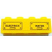 LEGO Yellow Brick 1 x 4 with &#039;ELECTRICS&#039; and &#039;WATER&#039; and Bolts Sticker (3010)