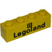 LEGO Geel Steen 1 x 4 met Legoland-logo Zwart (3010)