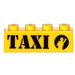LEGO Yellow Brick 1 x 4 with TAXI (Waving Fare right) Sticker (3010)