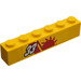 LEGO Geel Steen 1 x 6 met &#039;33&#039; (Rechtsaf) Sticker (3009)