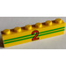 LEGO Geel Steen 1 x 6 met Number 2 en Groen Strepen (3009 / 83419)