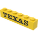 LEGO Yellow Brick 1 x 6 with &quot;TEXAS&quot; Sticker (3009)