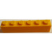 LEGO Yellow Brick 1 x 6 without Bottom Tubes, with Cross Supports