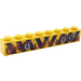 LEGO Yellow Brick 1 x 8 with Black and Yellow Danger Stripes, 2 Hooks, &quot;A-113&quot; Badge Sticker (3008)