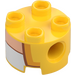 LEGO Yellow Brick 2 x 2 Round with Holes with Yellow / Orange / Flesh / White Toad Chest (17485 / 94468)