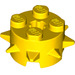 LEGO Yellow Brick 2 x 2 Round with Spikes (27266)