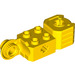 LEGO Geel Steen 2 x 2 met As Gat, Verticaal Scharnier Joint, en Fist (47431)