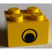 LEGO Gelb Backstein 2 x 2 mit Schwarz Eye (3003)