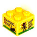 LEGO Geel Steen 2 x 2 met DANCING DOXY DRIVES CATS CRAZY Sticker (3003)